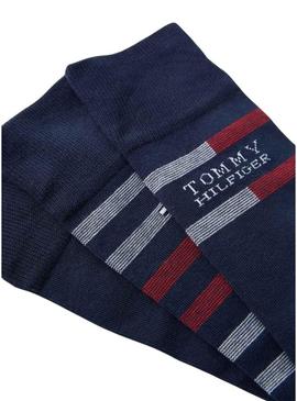 Pack 3 pares de meias Tommy Hilfiger Giftbox azul marinho para homem