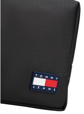 Nécessaire Tommy Jeans Daily Tech Ripstop preto para homem.
