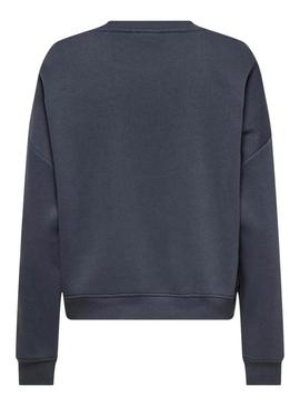 Moletom Only Onlsweat Life azul marinho para mulher.