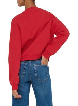 Moletom Only Onlsweat Life vermelho para mulher.