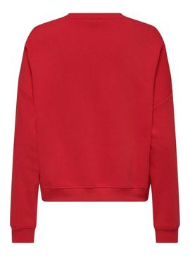 Moletom Only Onlsweat Life vermelho para mulher.
