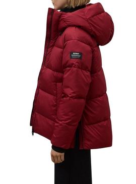 Jaqueta acolchoada Ecoalf Fuji grená para mulher