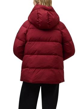 Jaqueta acolchoada Ecoalf Fuji grená para mulher