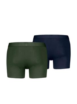 Pack 2 cuecas Levis Basic verde e marinho para homem.