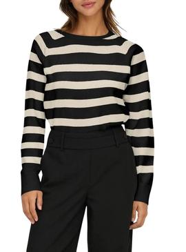 Jersey Only Ama listras preto para mulher