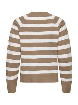 Camisola Only Ama listras beige para mulher