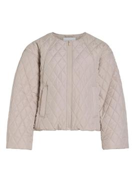 Jaqueta acolchoada Vitate bege para mulher.