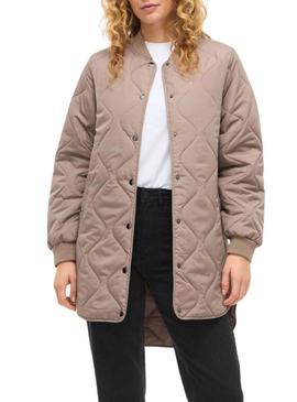 Casaco acolchoado Vila Vitate marrom para mulher