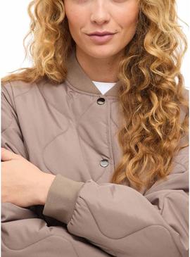 Casaco acolchoado Vila Vitate marrom para mulher