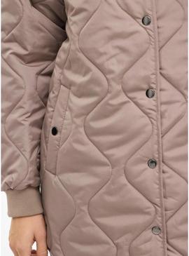Casaco acolchoado Vila Vitate marrom para mulher
