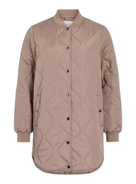 Casaco acolchoado Vila Vitate marrom para mulher