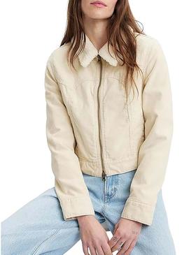 Casaca Levis Caminhoneiro Baby Bubble Sherpa Beige