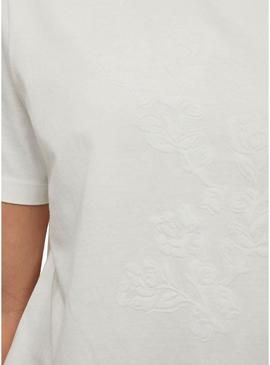 Camisa Vila Viybilla Rose branca para mulher.