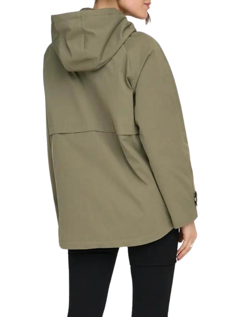 Parka Only Orchid verde para mulher