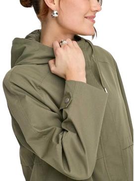 Parka Only Orchid verde para mulher