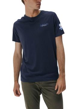 Camisa El Pulpo triplo logotipo azul para homem