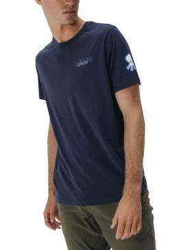 Camisa El Pulpo triplo logotipo azul para homem