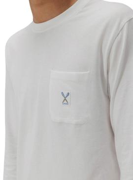 Camisa de manga comprida branca El Pulpo para homem.