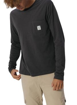 Camiseta El Pulpo manga comprida cinza antracite para homem.