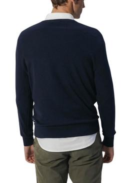 Camisola El Pulpo básica com gola em V azul marinho para homem