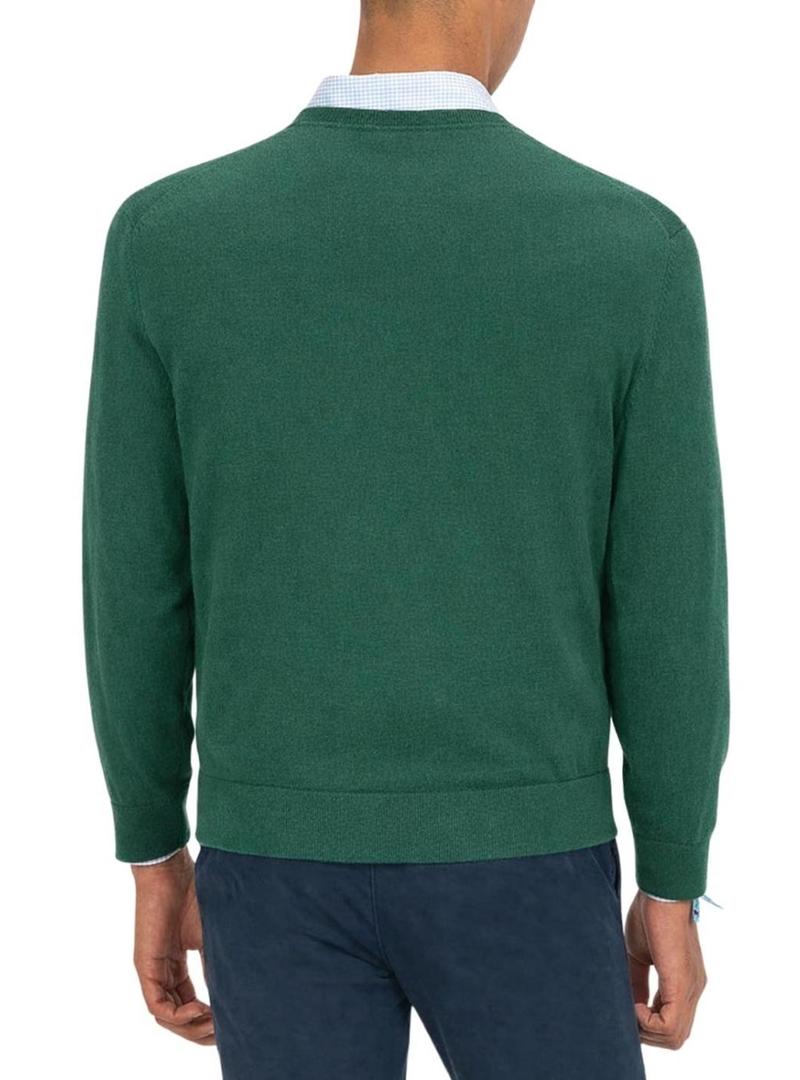 Camisola El Pulpo Decote Em V Mistura de garrafa verde para homem