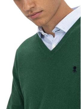 Camisola El Pulpo Decote Em V Mistura de garrafa verde para homem