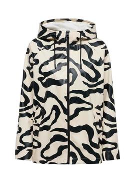 Impermeável Only Elisa preto e branco para mulher.