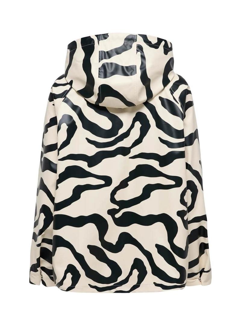 Impermeável Only Elisa preto e branco para mulher.