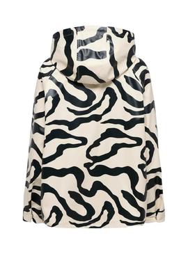 Impermeável Only Elisa preto e branco para mulher.