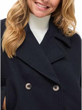 Casaco curto Vila Kamina azul marinho para mulher