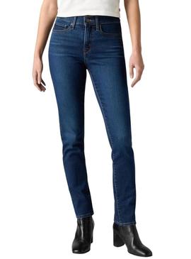 Calça jeans Levis 312 slim denim escuro para mulher