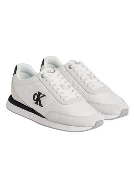 Sapatilhas Calvin Klein Jeans Retro Runner branco para mulher.