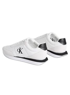 Sapatilhas Calvin Klein Jeans Retro Runner branco para mulher.