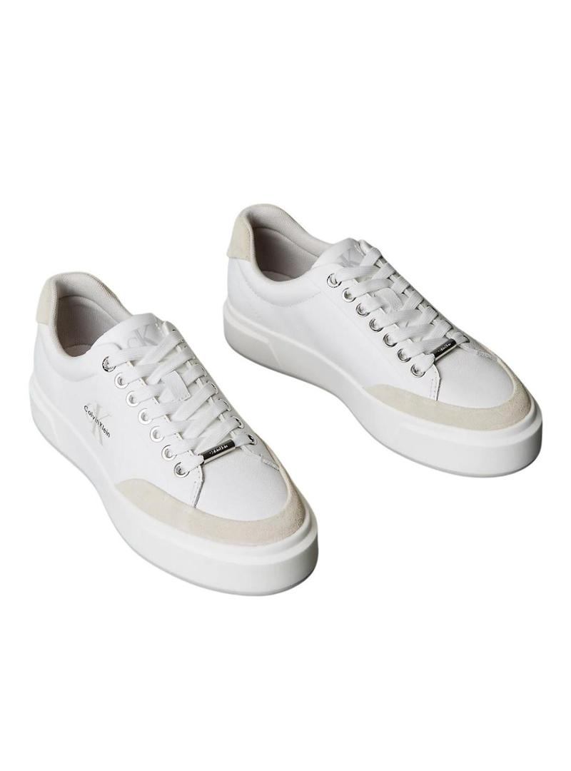 Sapatilhas Calvin Klein Jeans Basket branco para mulher.