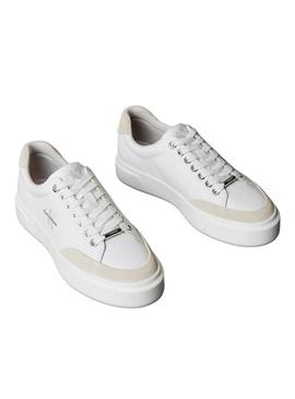 Sapatilhas Calvin Klein Jeans Basket branco para mulher.