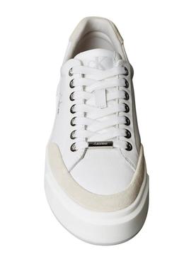 Sapatilhas Calvin Klein Jeans Basket branco para mulher.