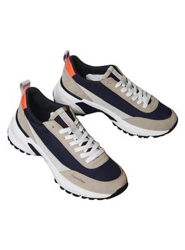 Sapatilhas Calvin Klein Jeans Trailblazer marinho e cinza para homem