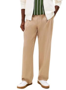 Tênis Tommy Hilfiger Court branco e verde para homem.