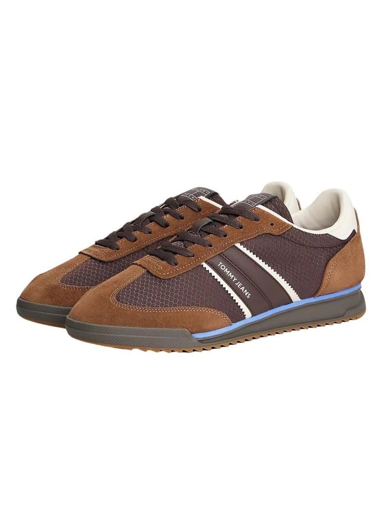 Sapatilhas Tommy Jeans Retro Runner castanhas para homem