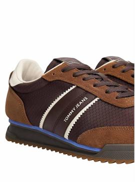 Sapatilhas Tommy Jeans Retro Runner castanhas para homem