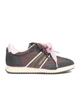 Sapatos Tommy Jeans Low Profile Runner marrom para mulher.