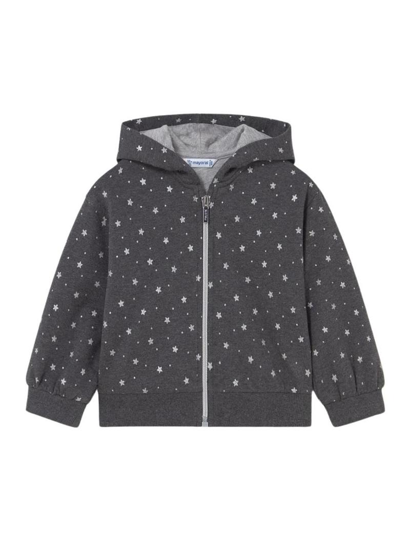 Conjunto de três peças Mayoral cinza com estrelas para bebês.