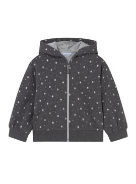 Conjunto de três peças Mayoral cinza com estrelas para bebês.