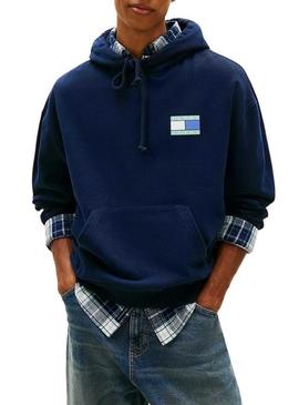 Moletom Tommy Jeans 90S azul marinho para homens