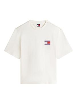 Camiseta Tommy Jeans 90S branca para homem.