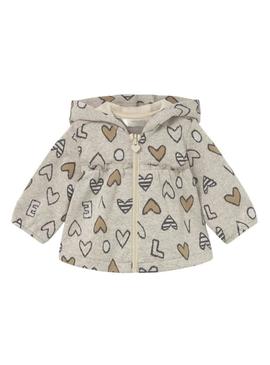 Conjunto de três peças Mayoral corações torrados para bebê.