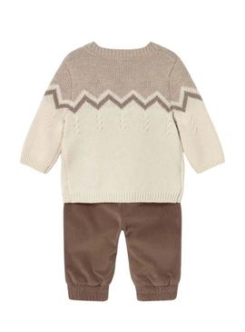 Conjunto de jersey com calça Mayoral cacau torrado para bebê