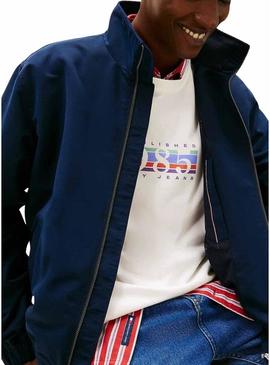 Jaqueta bomber azul marinho Tommy Jeans para homem.