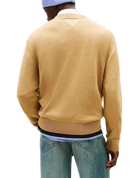 Camisola Tommy Jeans Signature bege para homem