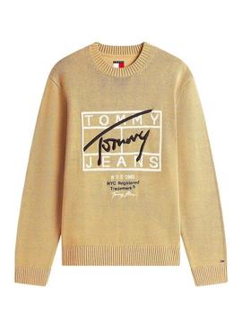 Camisola Tommy Jeans Signature bege para homem